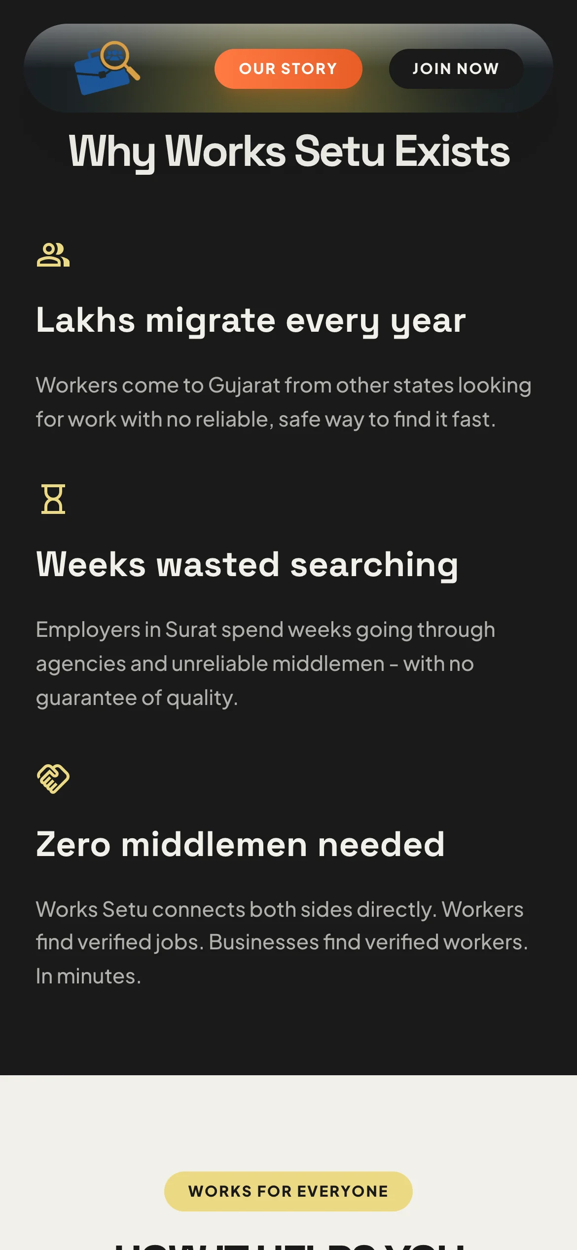 Works Setu on a phone: Why Works Setu Exists, on a dark band